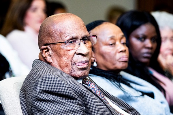 Andrew Mlangeni at the screening of Life is Wonderful, Wits University, June 2018
